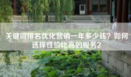 关键词排名优化营销一年多少钱？如何选择性价比高的服务？