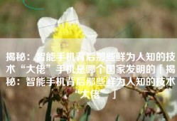 揭秘：智能手机背后那些鲜为人知的技术“大佬”手机是哪个国家发明的「揭秘：智能手机背后那些鲜为人知的技术“大佬”」