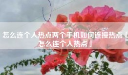 怎么连个人热点两个手机如何连接热点「怎么连个人热点」