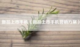 新品上市手机（新品上市手机营销方案）