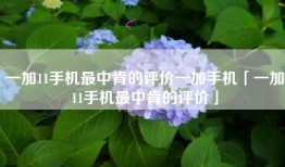 一加11手机最中肯的评价一加手机「一加11手机最中肯的评价」