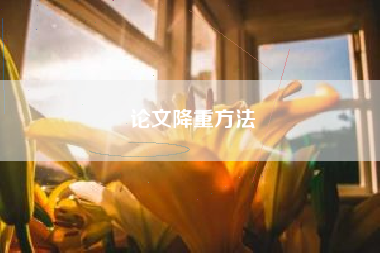 论文降重方法