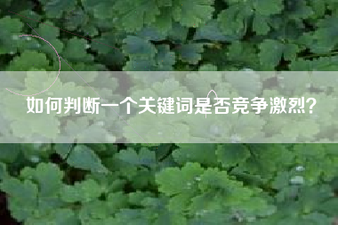 如何判断一个关键词是否竞争激烈？