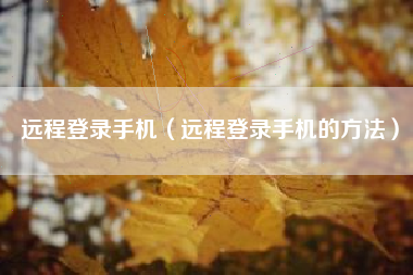 远程登录手机（远程登录手机的方法）